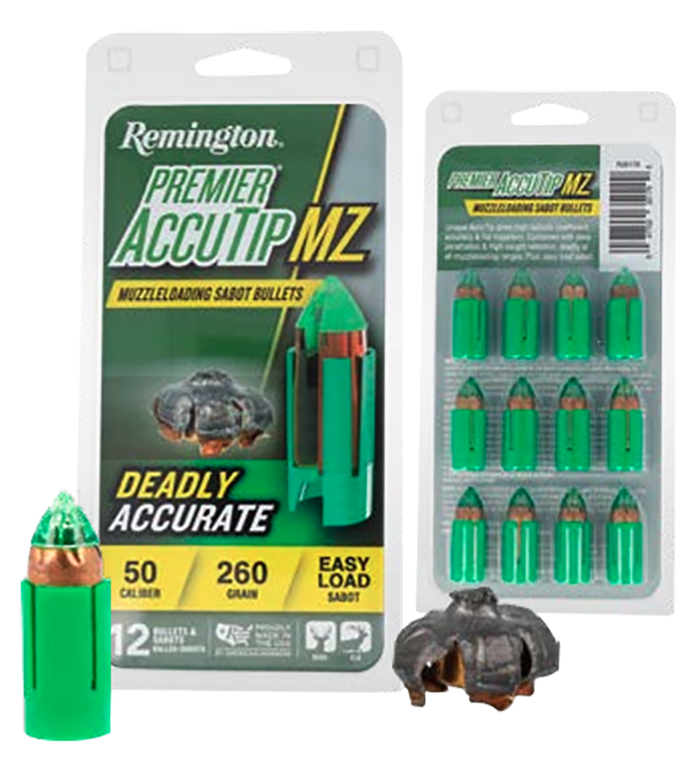 Remington Ammunition R20179 Premier AccuTip 50Cal 260gr Sabot Slug 12 Per Box/12 Case