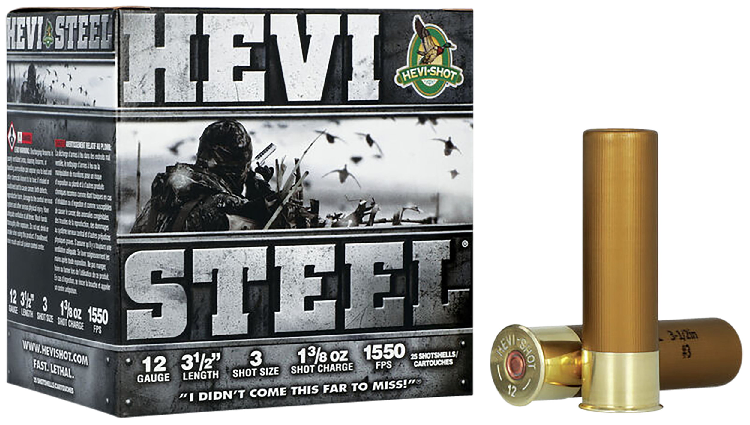HEVI-Shot HS65003 HEVI-Steel  12Gauge 3.50" 1 3/8oz 3Shot 25 Per Box/10 Case