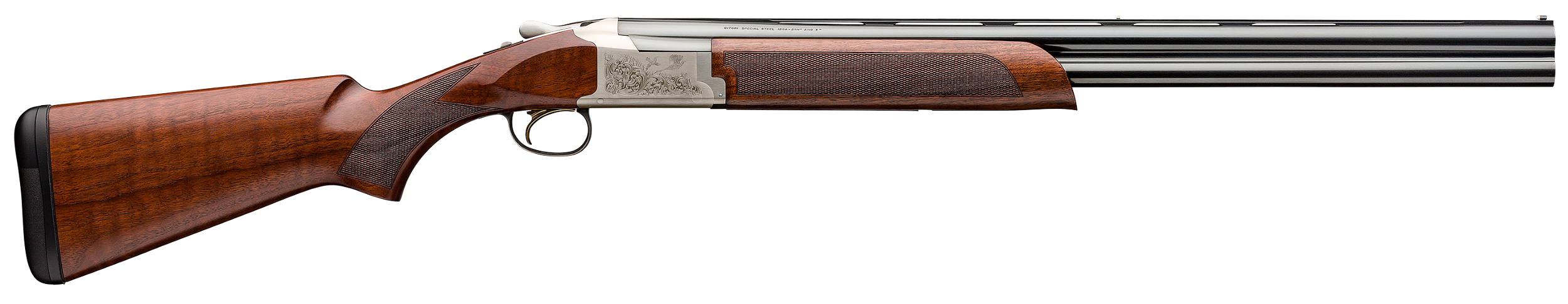 Browning 0182093004 Citori 725 Feather Full Size 12 Gauge Break Open 3" 2rd 28" Blued Over/Under Vent Rib Barrel, Engraved Silver Nitride Aluminum Receiver, Fixed Grade II/III Black Walnut Stock