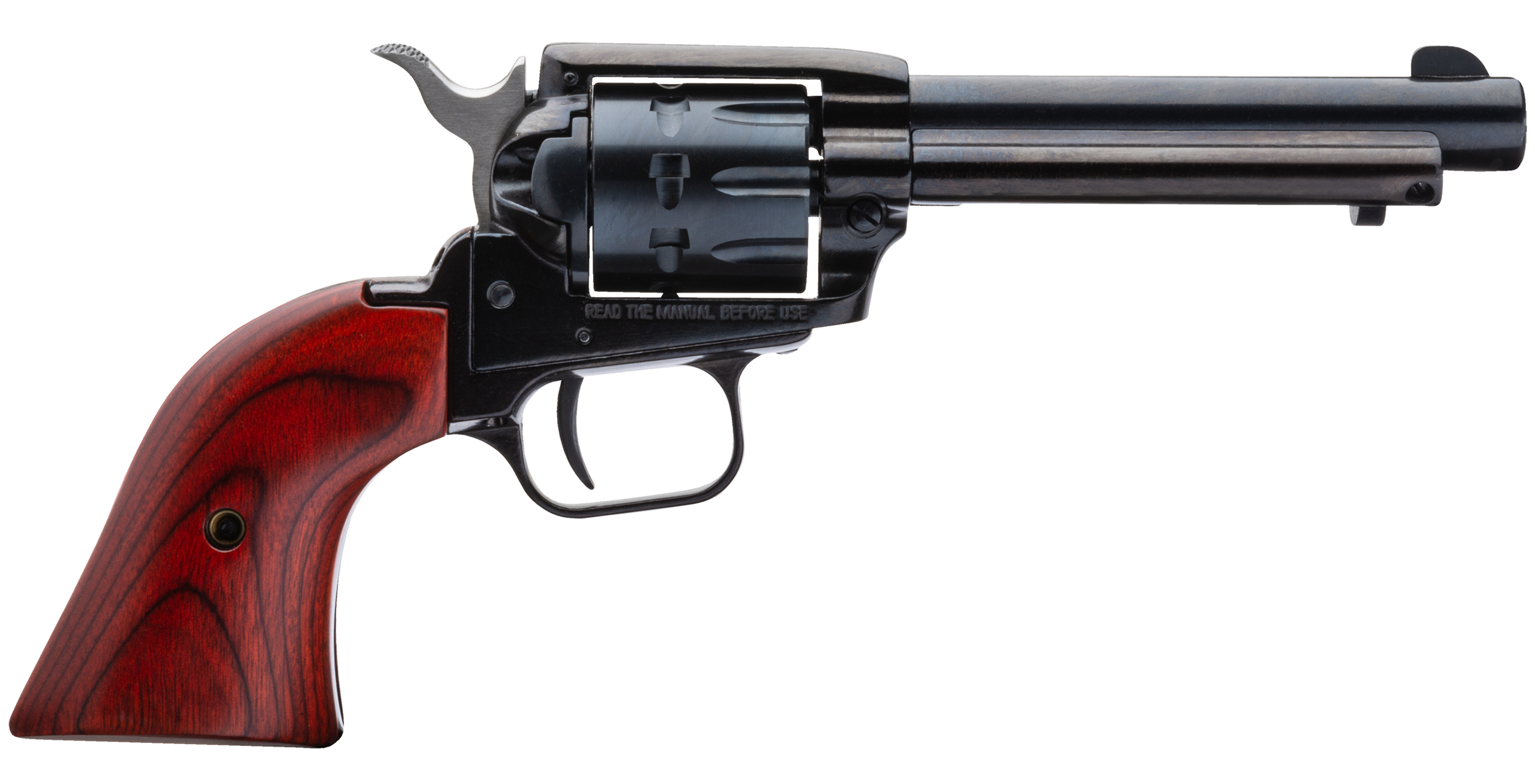 Heritage Mfg RR22999MB4 Rough Rider 22 LR 22 WMR 9 Shot, 4.75" Black Steel Barrel, Black Zinc Alloy Frame, Black Cylinder, Cocobolo Grip, Hammer/Thumb Safety, Exposed Hammer