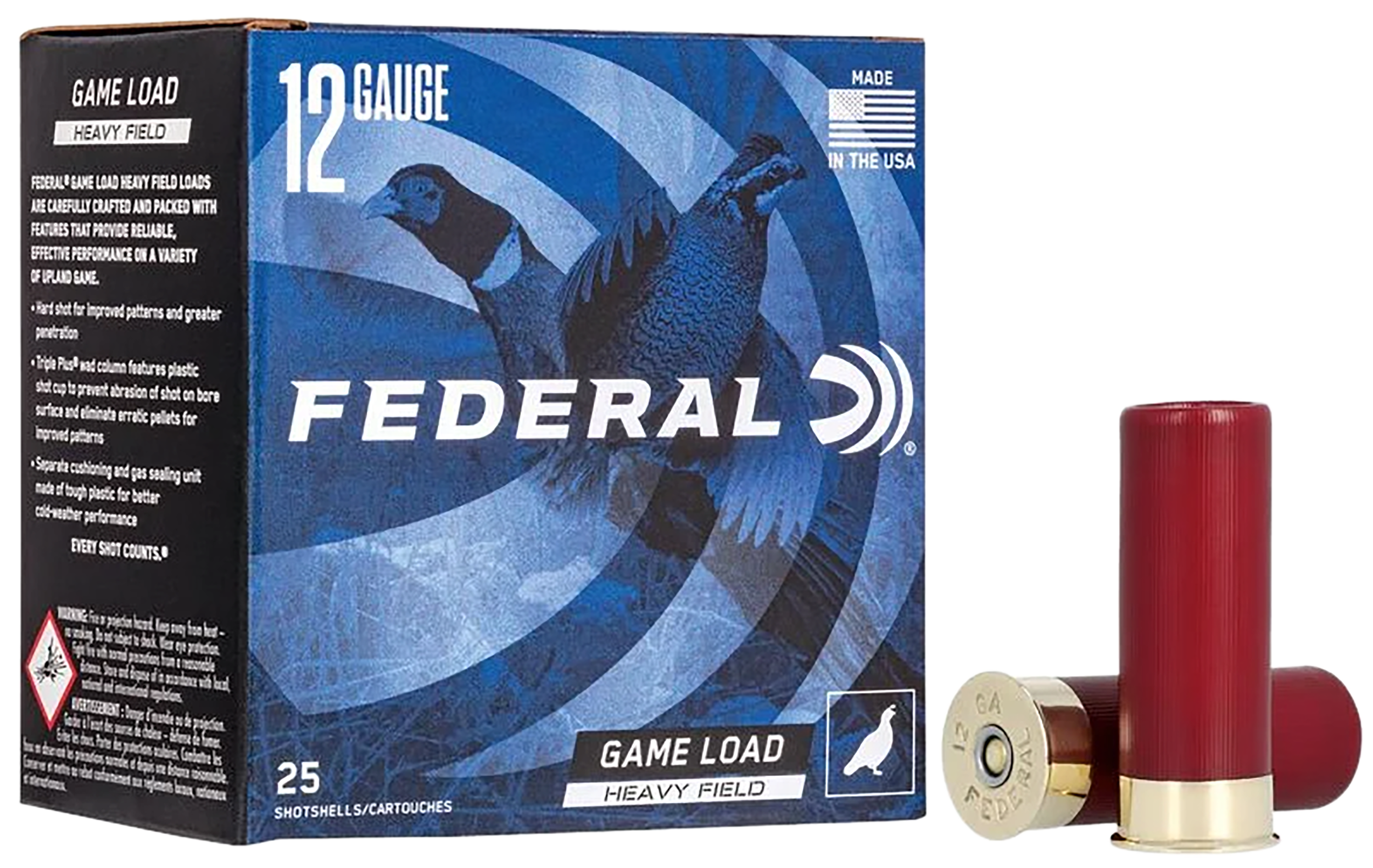 Federal H1255 Game-Shok Heavy Field 12Gauge 2.75" 1 1/4oz 5Shot 25 Per Box/10 Case