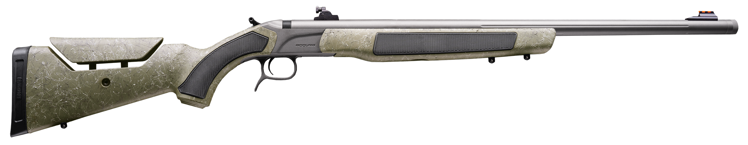 CVA PR3233N Accura MR-X 50 Cal VariFlame 26" Tungsten Cerakote Fluted Threaded Barrel, Drilled & Tapped Receiver, Adjustable Black/Gray Webbing Synthetic Stock