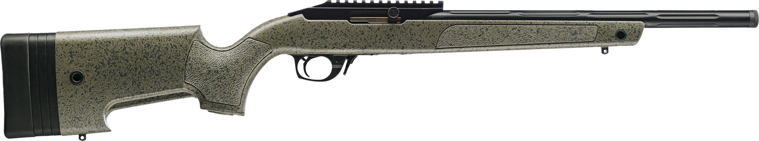 Bergara Rifles BXR001 BXR 22 LR 10+1 16.50" Matte Blued Fluted Chromoly Steel Barrel, Matte Blued Aluminum Receiver, Black Speckled Green Synthetic Stock, Right Hand