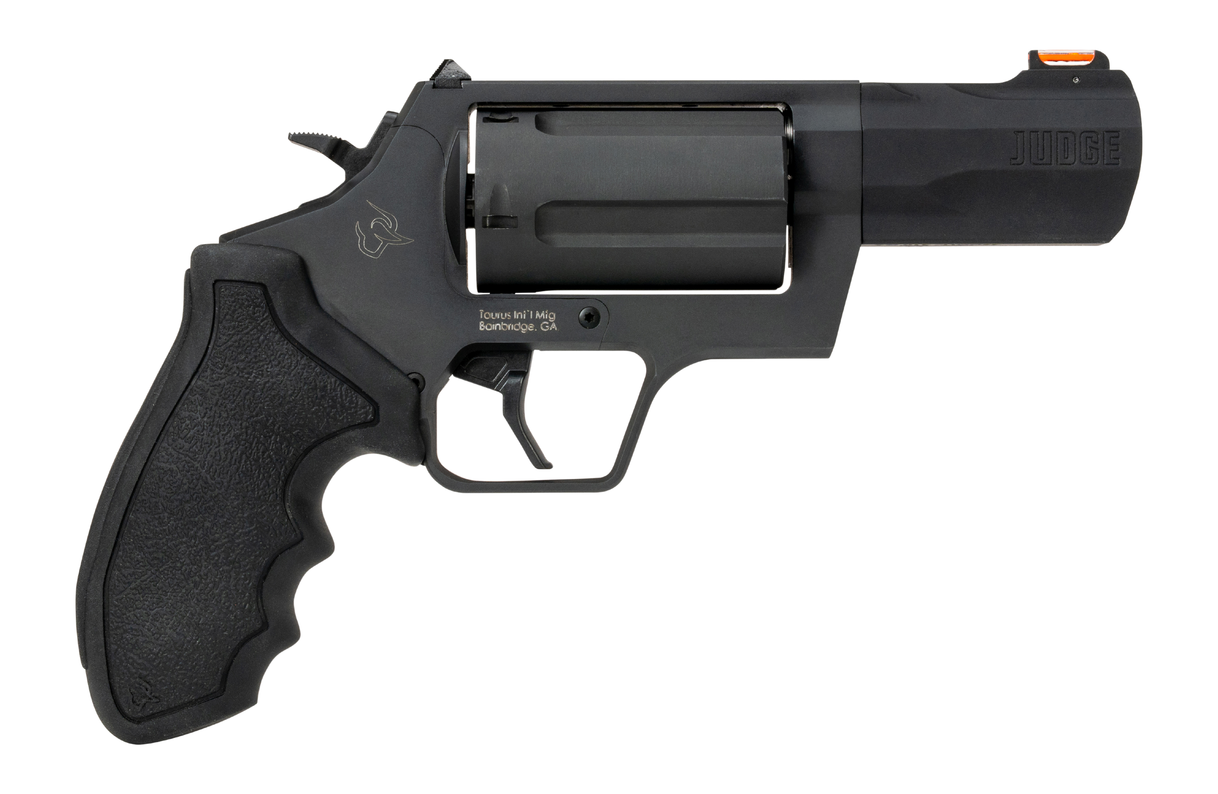 Taurus 2-JUDGE31 Judge 45 Long Colt/410 Gauge 5 Shot 3" Black Stainless Steel Barrel, Frame & Cylinder, Black Rubber Grip, Transfer Bar Safety