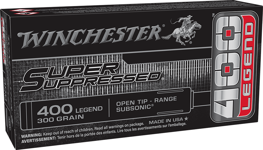 Winchester Ammo SUP400 Super Suppressed  400Legend 300gr Open Tip 20 Per Box/10 Case