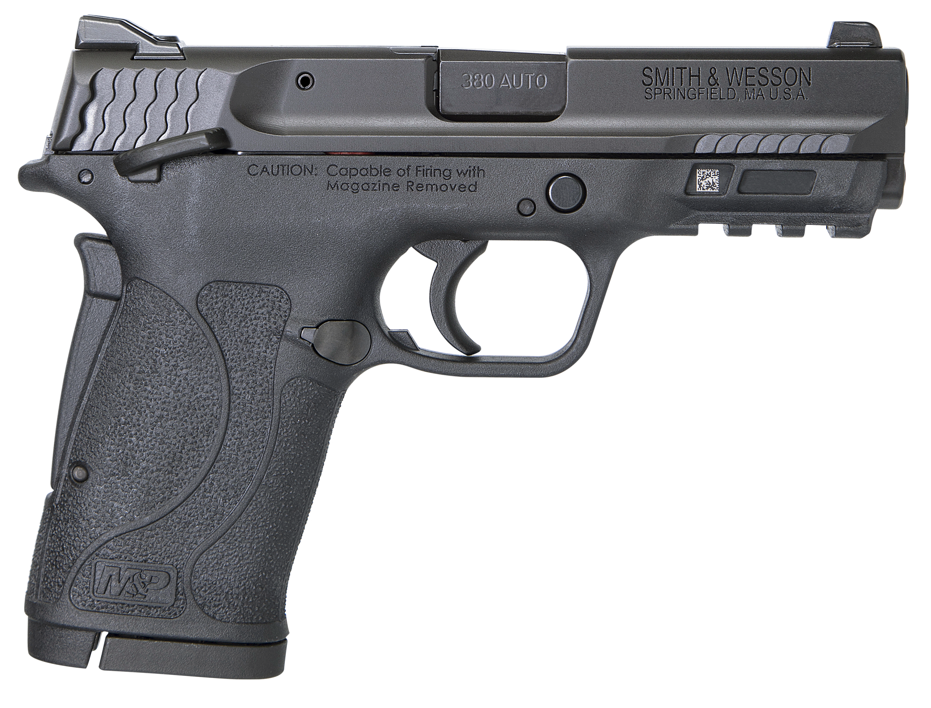Smith & Wesson 11663 M&P Shield EZ Micro-Compact Frame 380 ACP 8+1, 3.67" Black Armornite Steel Barrel & Serrated Slide, Matte Black Polymer Frame w/Picatinny Rail, Thumb/Grip Safety, Ambidextrous