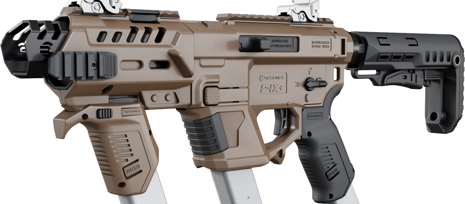 Recover Tactical PIXPMGST02 P-IX+MG PG9 SR20 Metal Front Guard Buffer Tube Tan