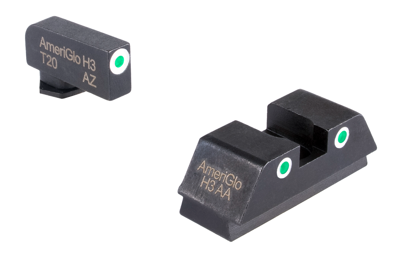 AmeriGlo Tall Sight Set for Glock Green/White/Green