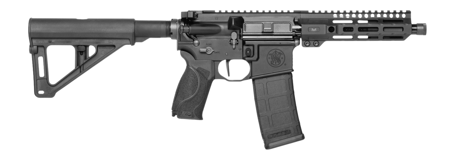 Smith & Wesson 14604 M&P15 Axe 300 Blackout 30+1 8" Black Armornite Threaded Barrel, Black Hardcoat Anodize Aluminum Receiver w/Picatinny Rail, M-LOK Handguard, Black Polymer Magpul BTR Arm Brace, Int