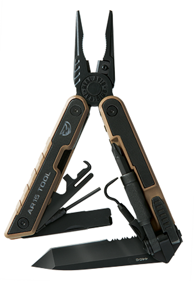Real Avid AVAR15T AR15  440C SS Part Serrated Blade Black G10 Handle AR Platform