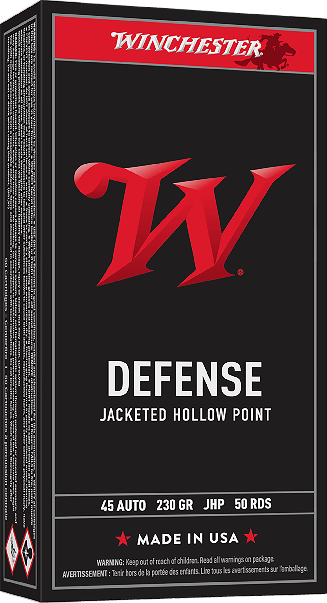 Winchester Ammo USA45JHP USA  45ACP 230gr Jacketed Hollow Point 50 Per Box/10 Case