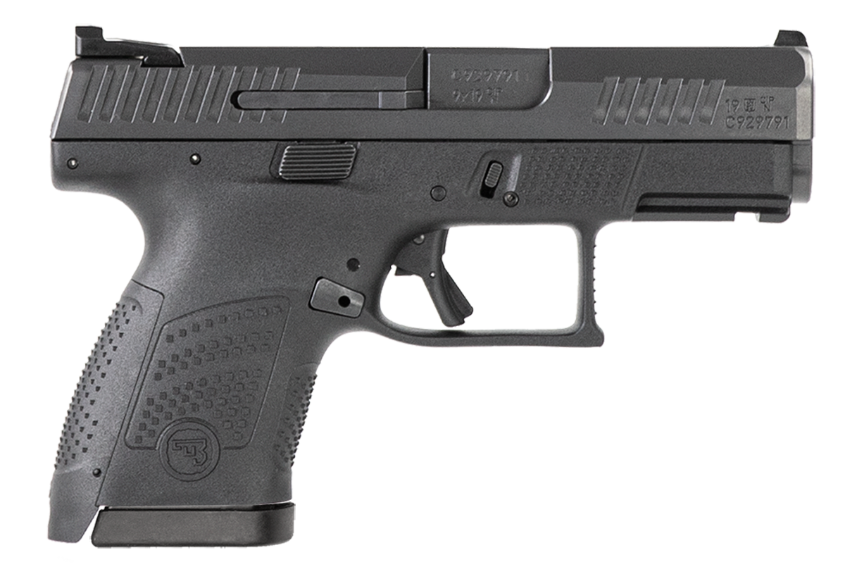 CZ-USA 01560 P-10 S 9mm Luger 3.50" 10+1 Overall Black Finish with Inside Railed Steel Slide, Interchangeable Backstrap Grip, Reversible Mag Release & Picatinny Rail
