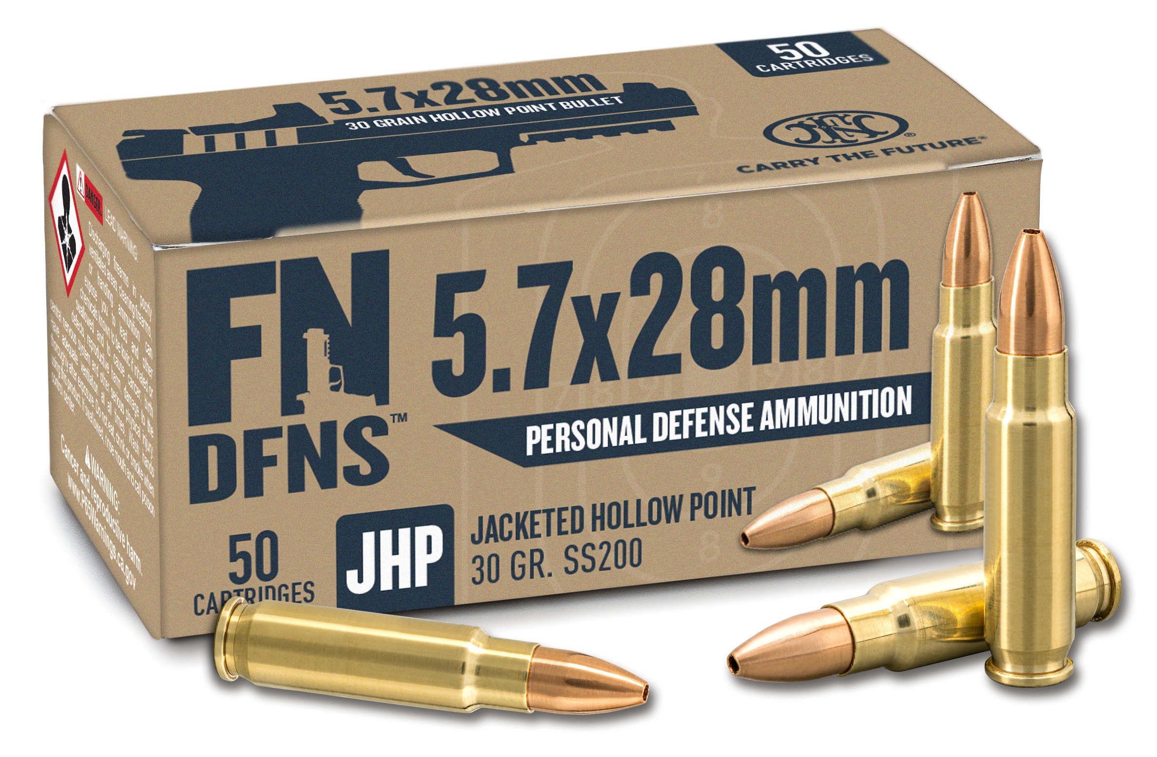 FN 10700030 DFNS 5.7x28mm 30gr Jacketed Hollow Point 50 Per Box/10 Case