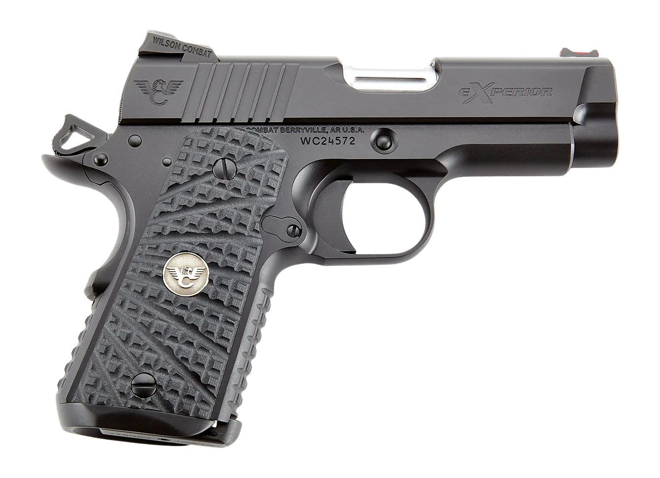 Wilson Combat XPSC9 eXperior Sentinel Sub-Compact Frame 9mm Luger 10+1 3.50" Stainless Match Grade Barrel, Black Armor-Tuff Carbon Steel Serrated Slide, Black Armor-Tuff Aluminum Frame w/Beavertail Bl