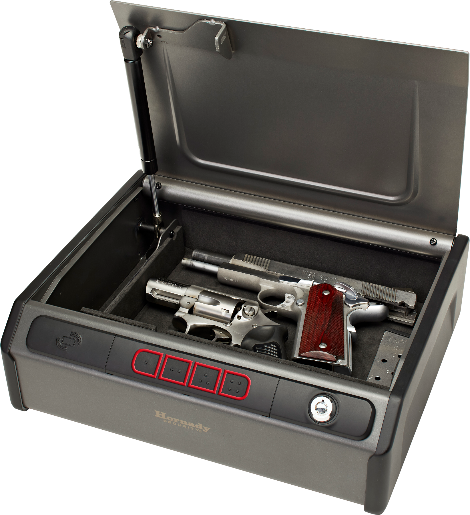 Hornady 97436 Rapid Safe  RFID Access Code Key Entry Gray Steel Holds 2 Handguns