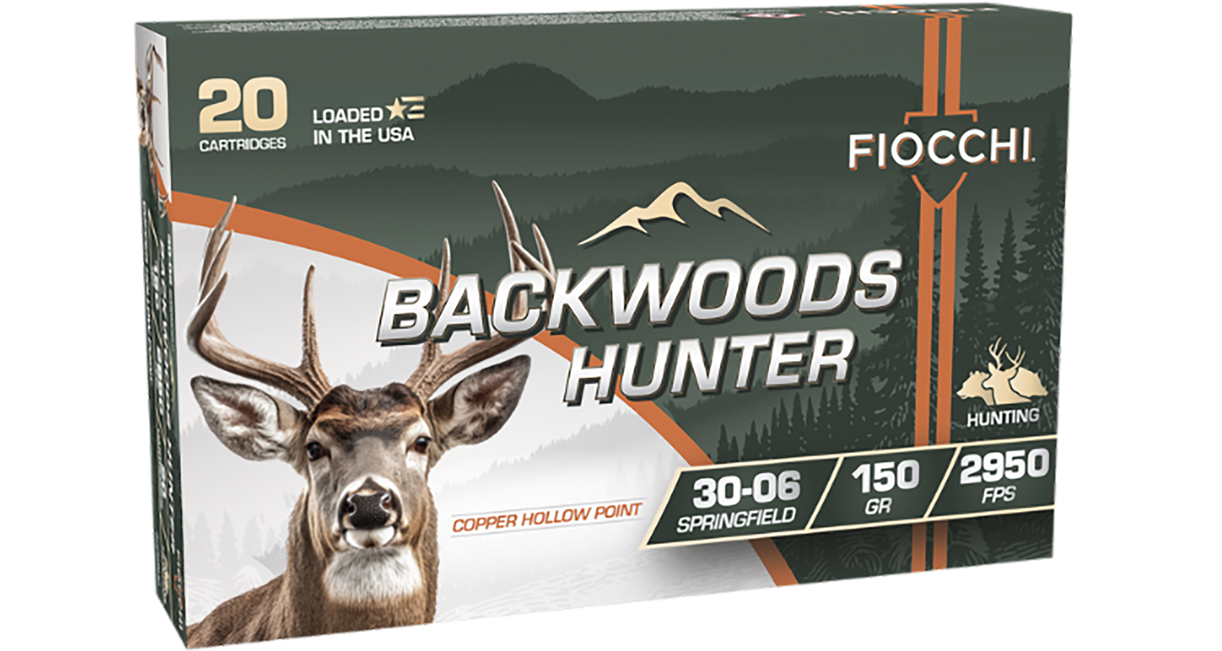 Fiocchi 3006BHC Backwoods Hunter  30-06Springfield 150gr Copper Hollow Point 20 Per Box/10 Case