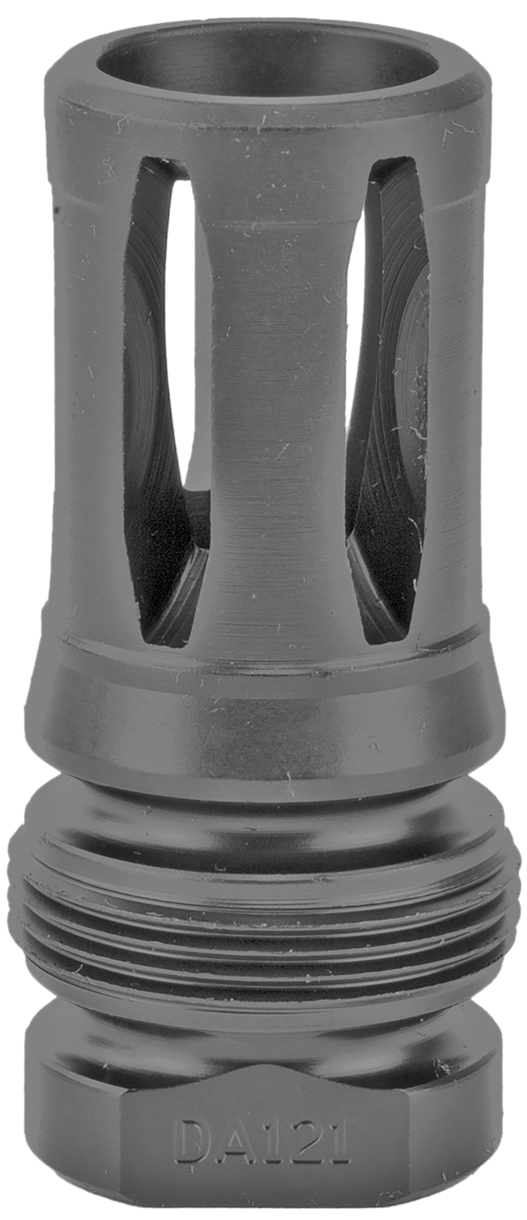 Dead Air DA121 Xeno Flash Hider Black Nitride 4140 Steel with 1/2"-28 tpi Threads, 2.16" OAL & .99" Diameter