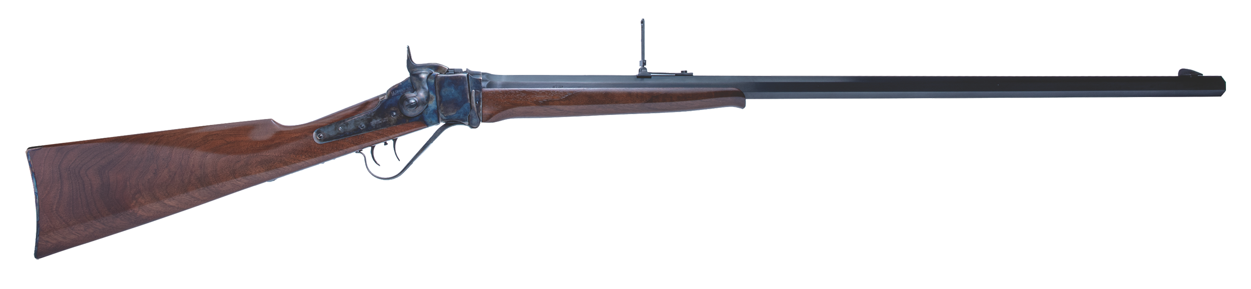 Cimarron AS150 1874 Sharps Sporting 45-70 Gov 1rd 32" Blued Barrel, Color Case Hardened Receiver, Walnut Fixed Straight Stock