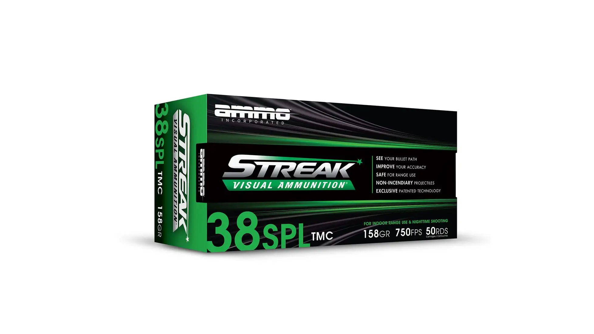 AMMO INC 38SPL GREEN 158GR TMC 50RD BOX 1000 CASE