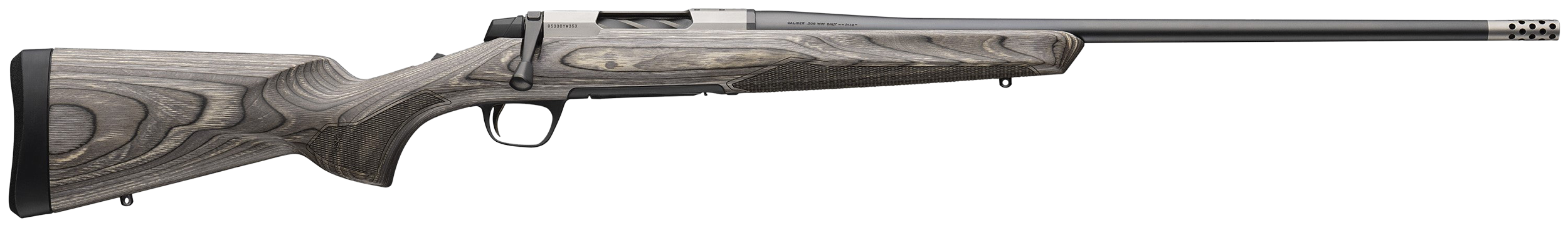 Browning 036092299 X-Bolt 2 Hunter Full Size 6.8 Western 3+1 24"  Matte Blued Threaded Sporter Barrel, Drilled & Tapped Stainless Steel Receiver, Fixed Gray Laminate Stock, Radial Muzzle Brake