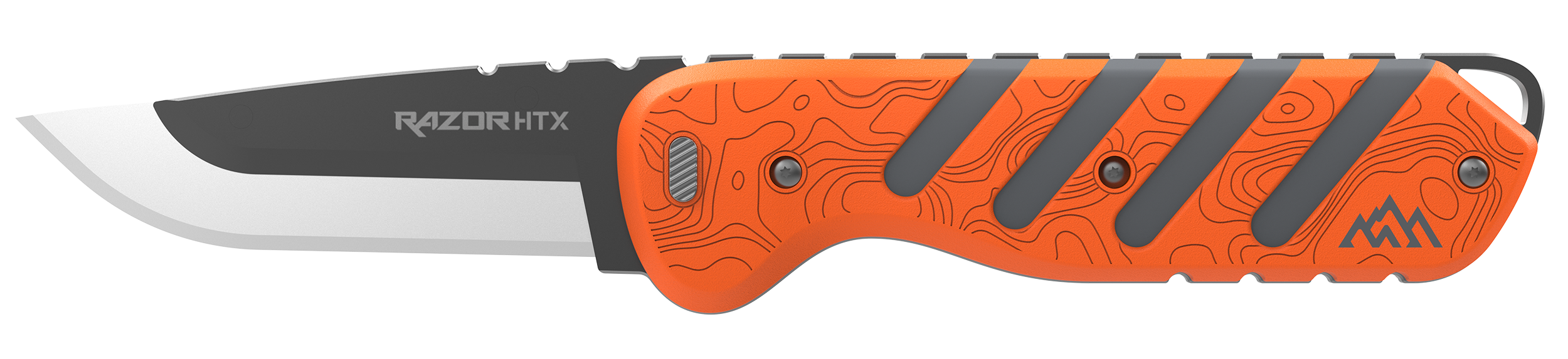 Outdoor Edge HTX30B6C Razor HTX  3" Folding Plain 420J2 SS Blade Orange/Gray