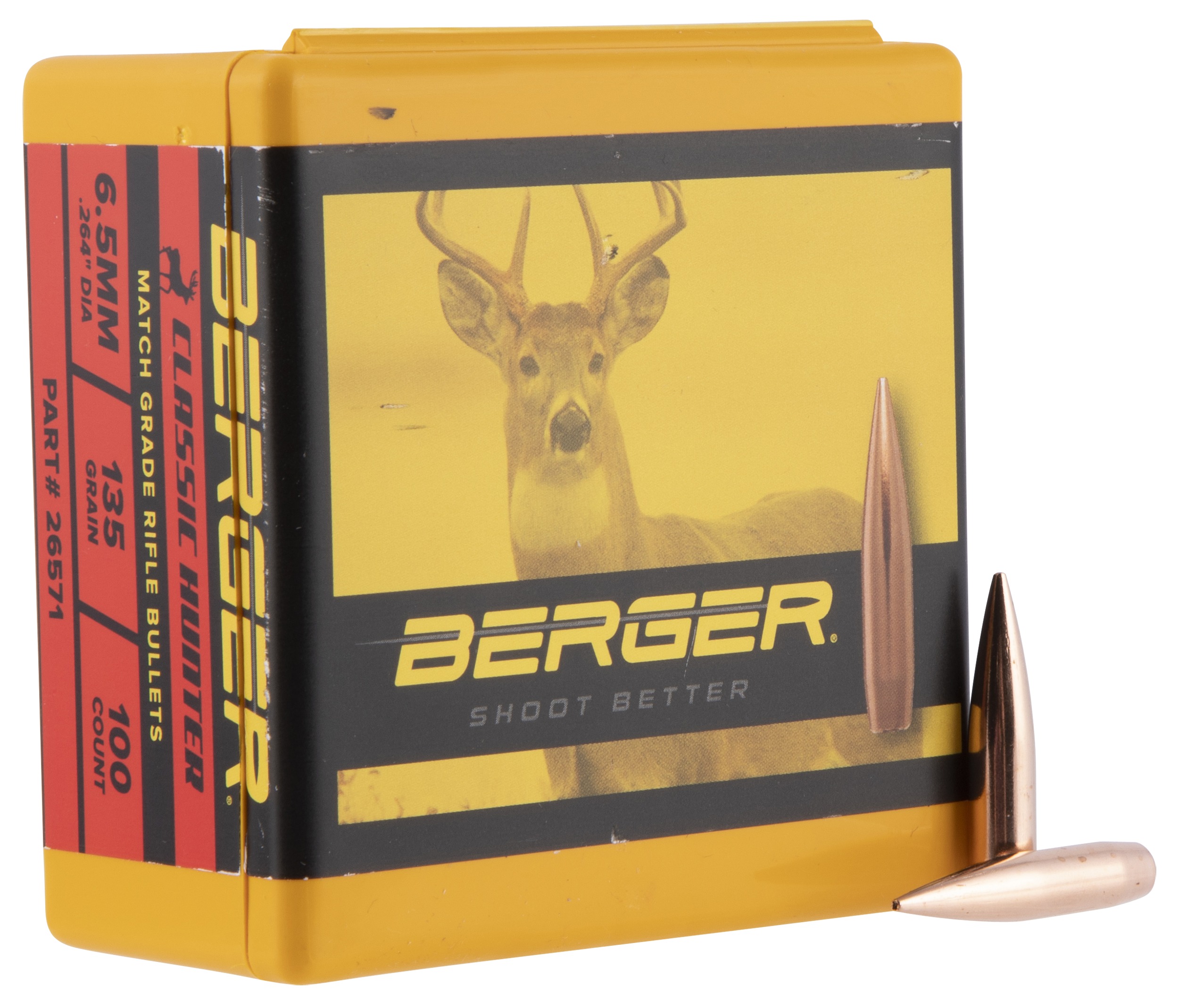 Berger Bullets 26571 Classic Hybrid Hunter Match Grade 6.5Creedmoor 135gr Boat Tail 100/Box