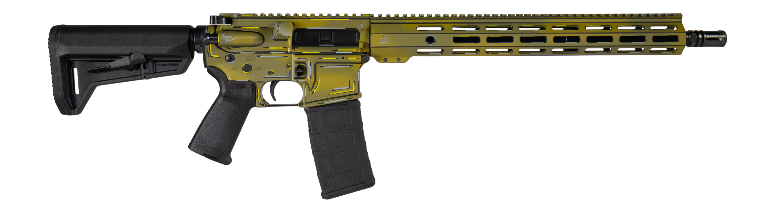 Shark Coast Tactical SCC01877ABLKCC Anime-15 *CA Compliant 5.56 NATO 10+1 16" Black Melonite Threaded Barrel, Aluminum Receiver w/Picatinny Rail, M-LOK Handguard, Magpul MOE SL Black Polymer Stock, Ma
