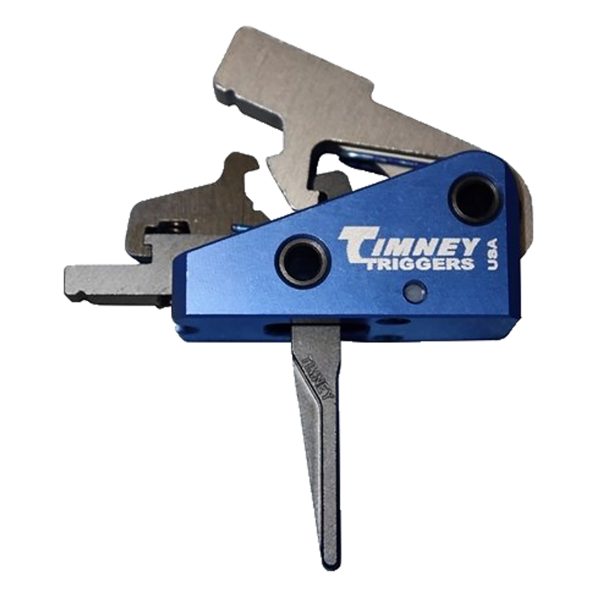 Timney Triggers 663SST Targa Long Trigger Two-Stage Straight Trigger with 2 lbs Draw Weight & Black/Blue Finish for AR-Platform