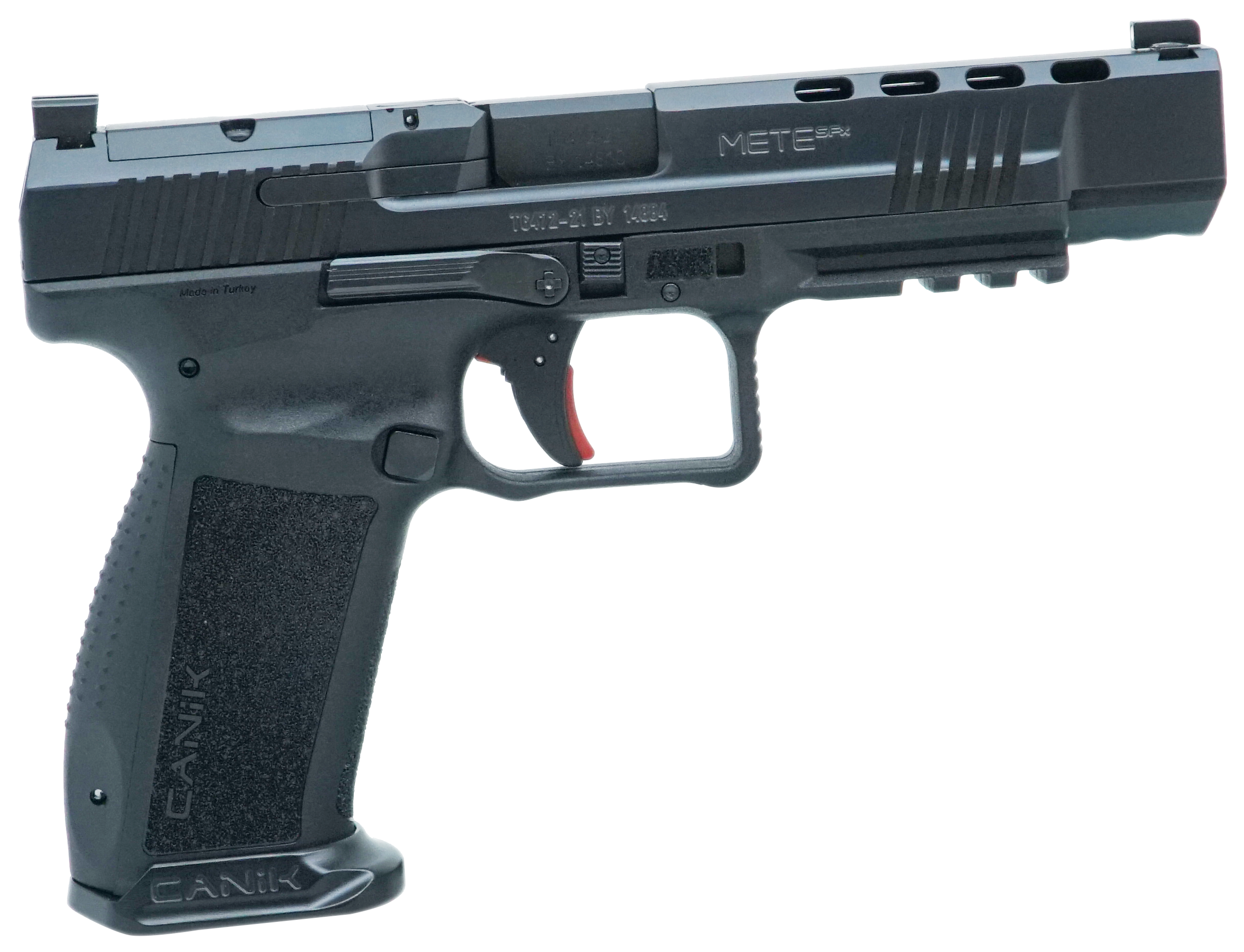 Canik HG6594N Mete SFx 9mm Luger 5.20" 20+1,18+1 Overall Black Finish with Serrated Nitride Steel with Optic Cut Slide, Interchangeable Backstrap Grip & Picatinny Rail