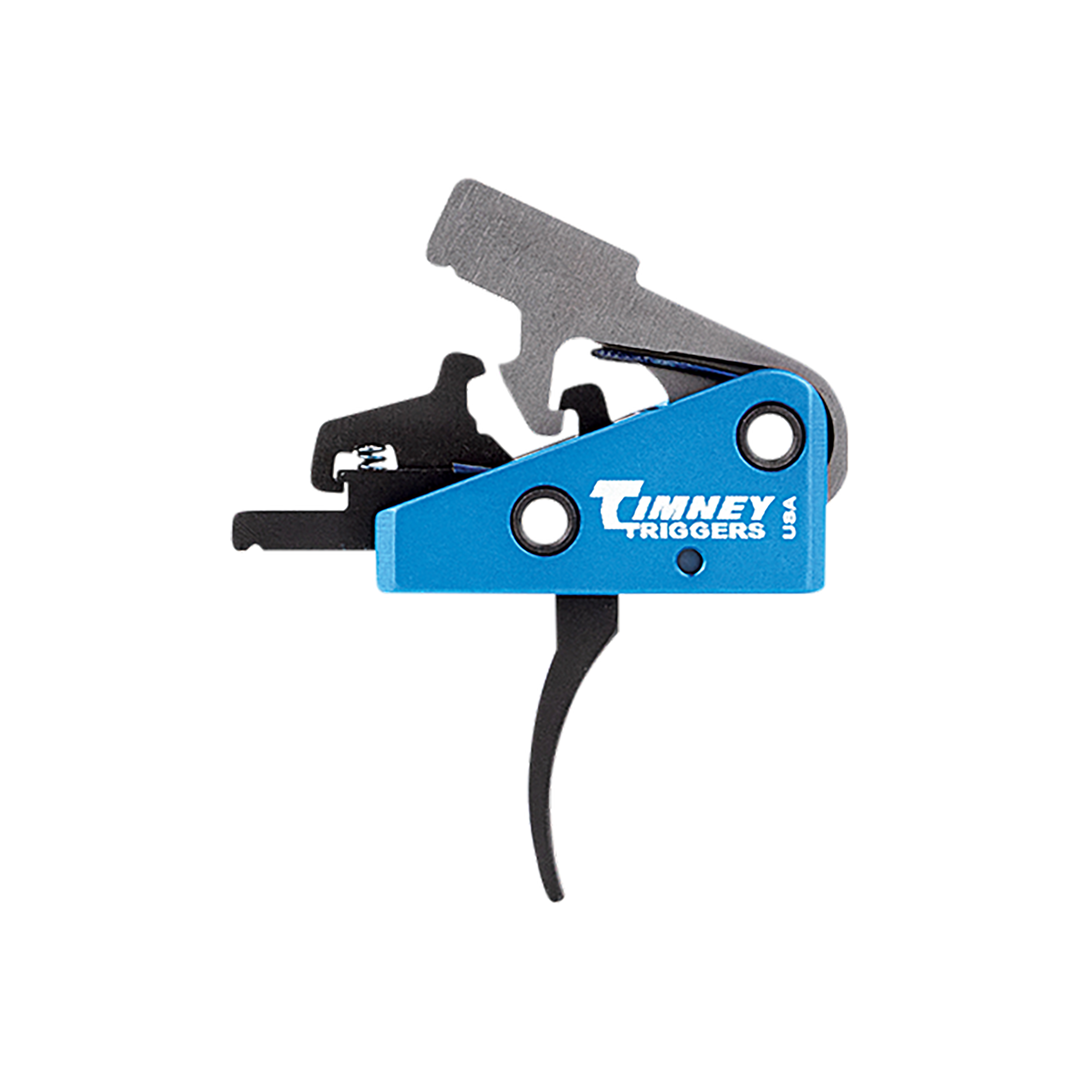 Timney Triggers 663S Targa Long Trigger Two-Stage Curved Trigger with 2 lbs Draw Weight & Black/Blue Finish for AR-Platform