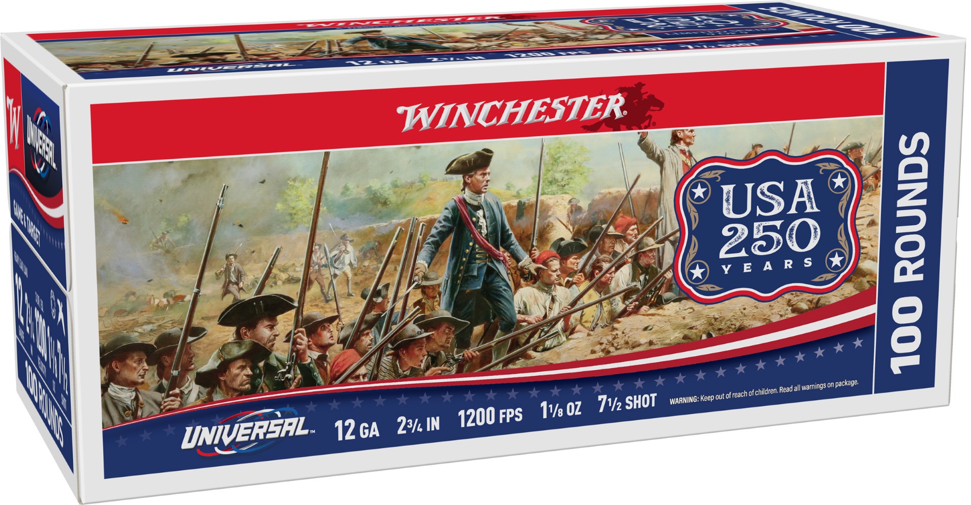 Winchester Universal 12 GA 2.75" 1-1/8oz #7.5 100rd Box