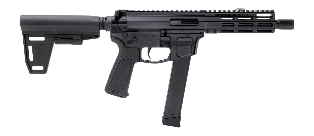 Gforce Arms GFHYB745 Jawbone 45 ACP 26+1 7" Black QPQ Threaded Barrel, Black Anodized Aluminum Alloy Receiver w/Picatinny Rail, Black Ace of Brace Paddle Pistol Brace, Black Polymer Grip, Ambidextrou