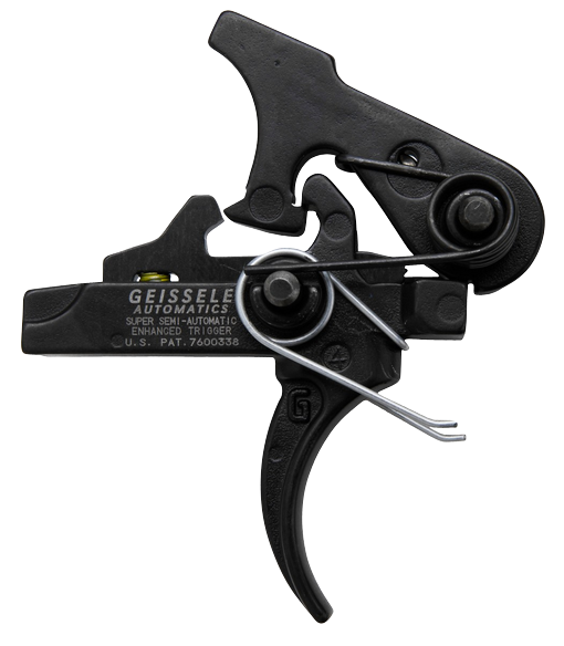 Geissele Automatics 05160 SSA-E  Two-Stage Curved Trigger with 2.90-3.80 lbs Draw Weight & Black Oxide Finish for AR-Platform