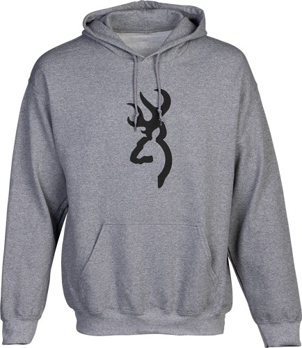 BROWNING HOODIE BRANDED BUCK MARK HEATHER GRAY XXLARGE