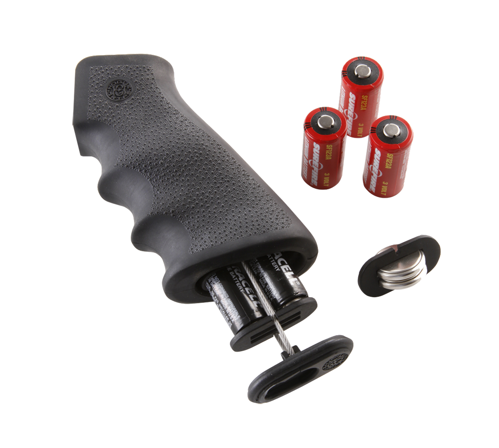 Hogue 15010 OverMolded Grip Cobblestone Black Rubber with Finger Grooves & Storage Compartment for AR-15, M16 (Batteries Not Included)