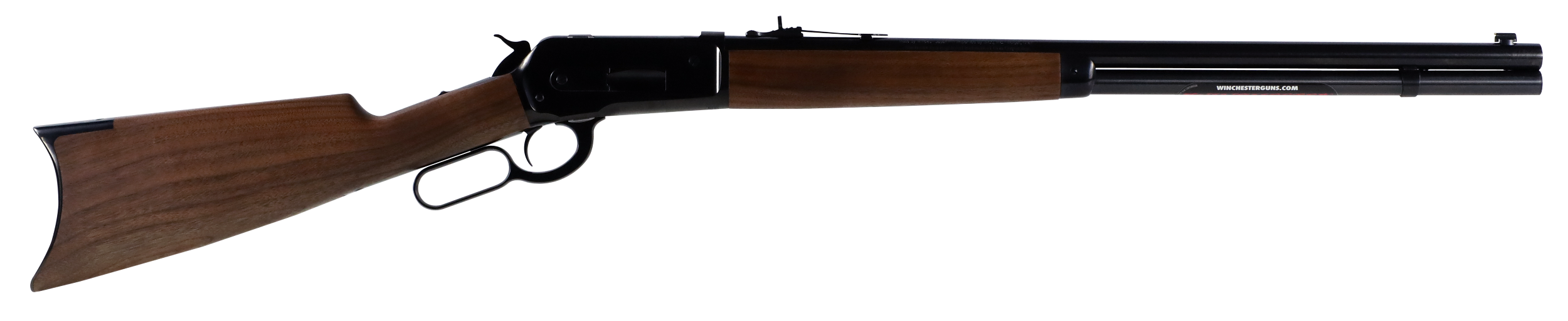 Winchester Repeating Arms 534175171 Model 1886 Short Rifle 45-90 Win 8+1 24" Brushed Polish Blued Sporter Barrel, Drilled & Tapped Steel Receiver, Grade I Satin Walnut Straight Grip Stock