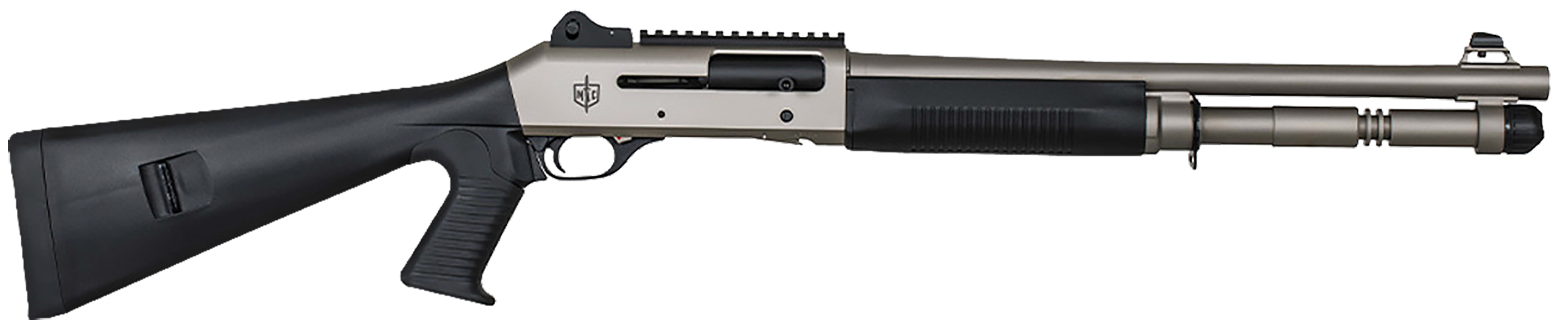 MAC 21000153 1014 Marine 12 Gauge 3" 5+1 18.50", Electroless Nickel Barrel/Rec, Synthetic Furniture, Fixed Pistol Grip Stock, Ghost Ring Sight, Optics Mount, 3 Chokes