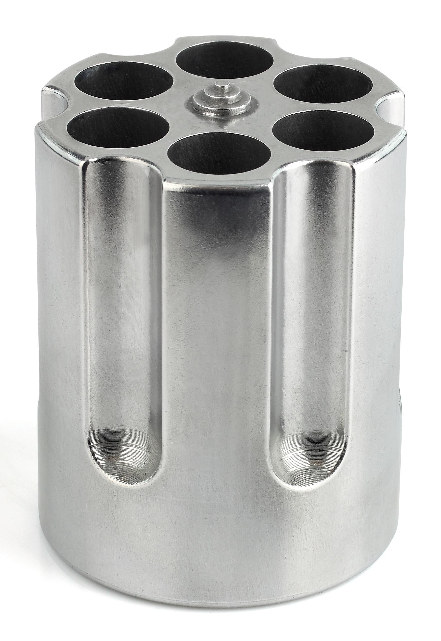 Caliber Gourmet CBG1007 Caliber Gourmet Cylinder Pen Holder Silver Aluminum 3.25" x 2.75" Pistol Cylinder