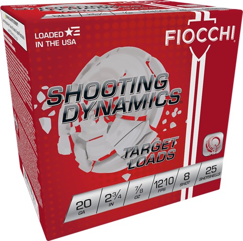 FIOCCHI 20GA 2.75" 7/8OZ #8 1210FPS 250RD CASE LOT