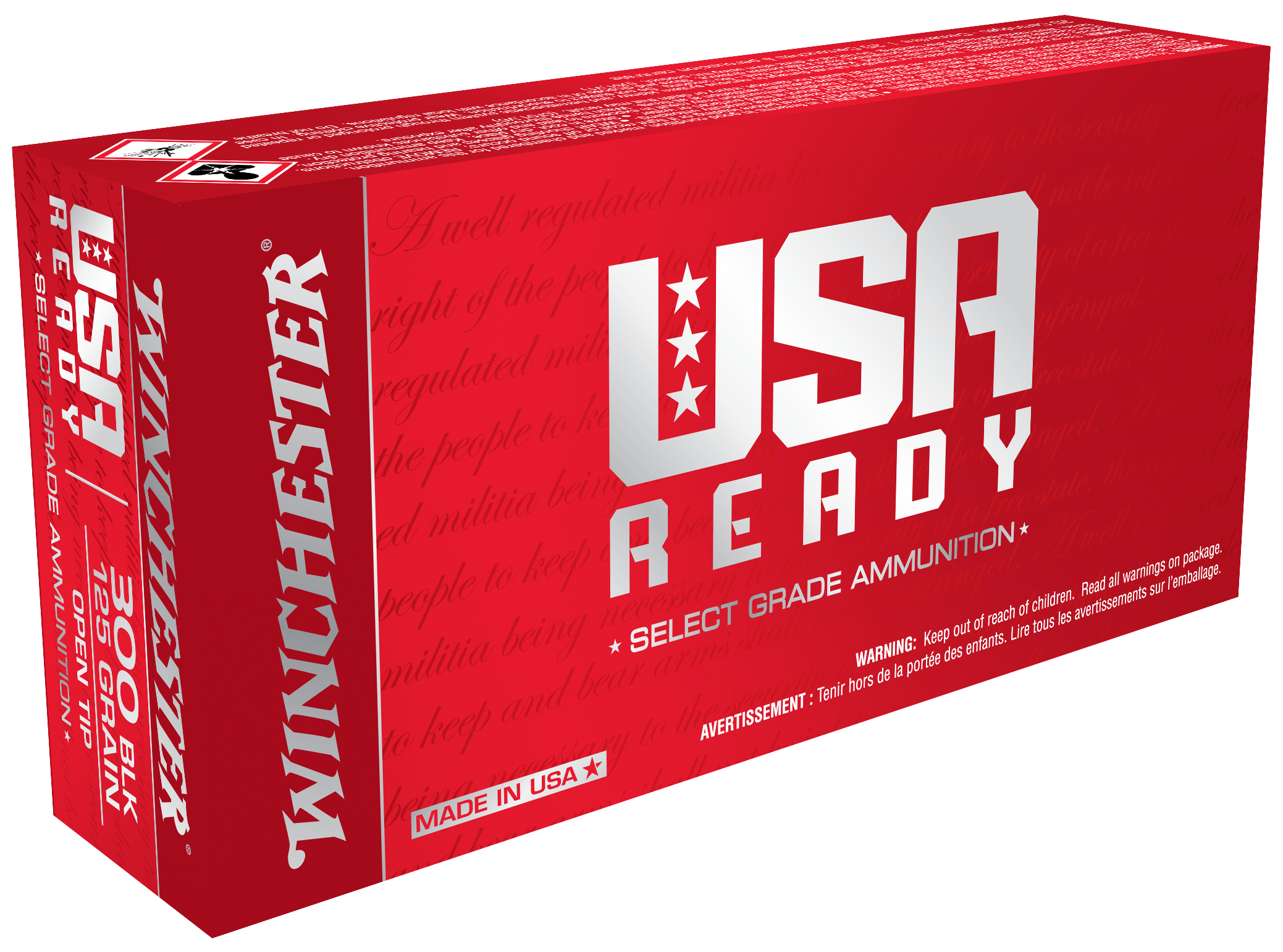 Winchester Ammo RED300 USA Ready  300Blackout 125gr Open Tip Range 20 Per Box/10 Case