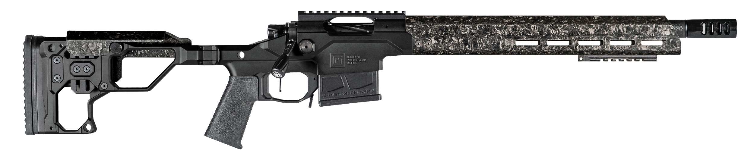 Christensen Arms 8010300100 Modern Precision  308 Win 5+1 16" Threaded Carbon Fiber Barrel, Black Nitride Finish, Black Anodized with Folding Stock, Polymer Grip