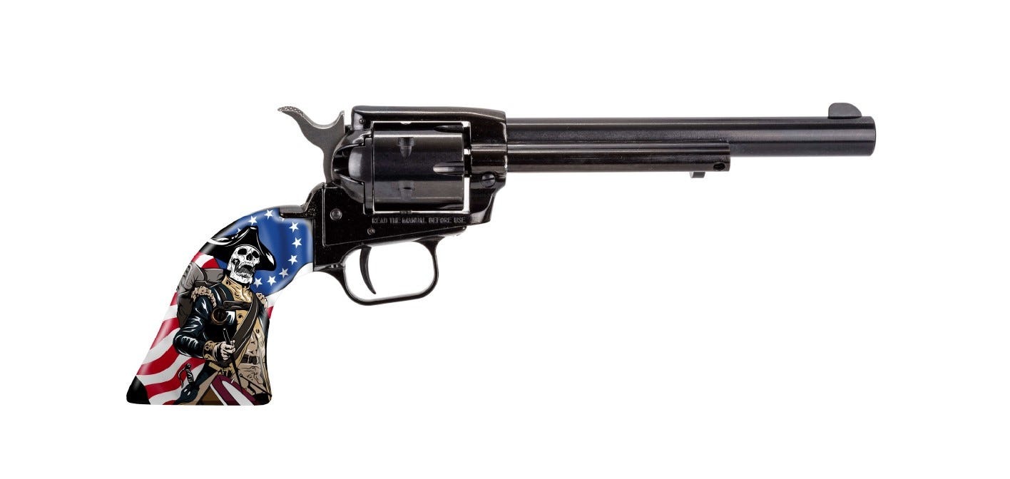 HERITAGE ROUGHRIDER 22LR BLK 6.5" 6RD INDEPENDCE DAY GRIPS