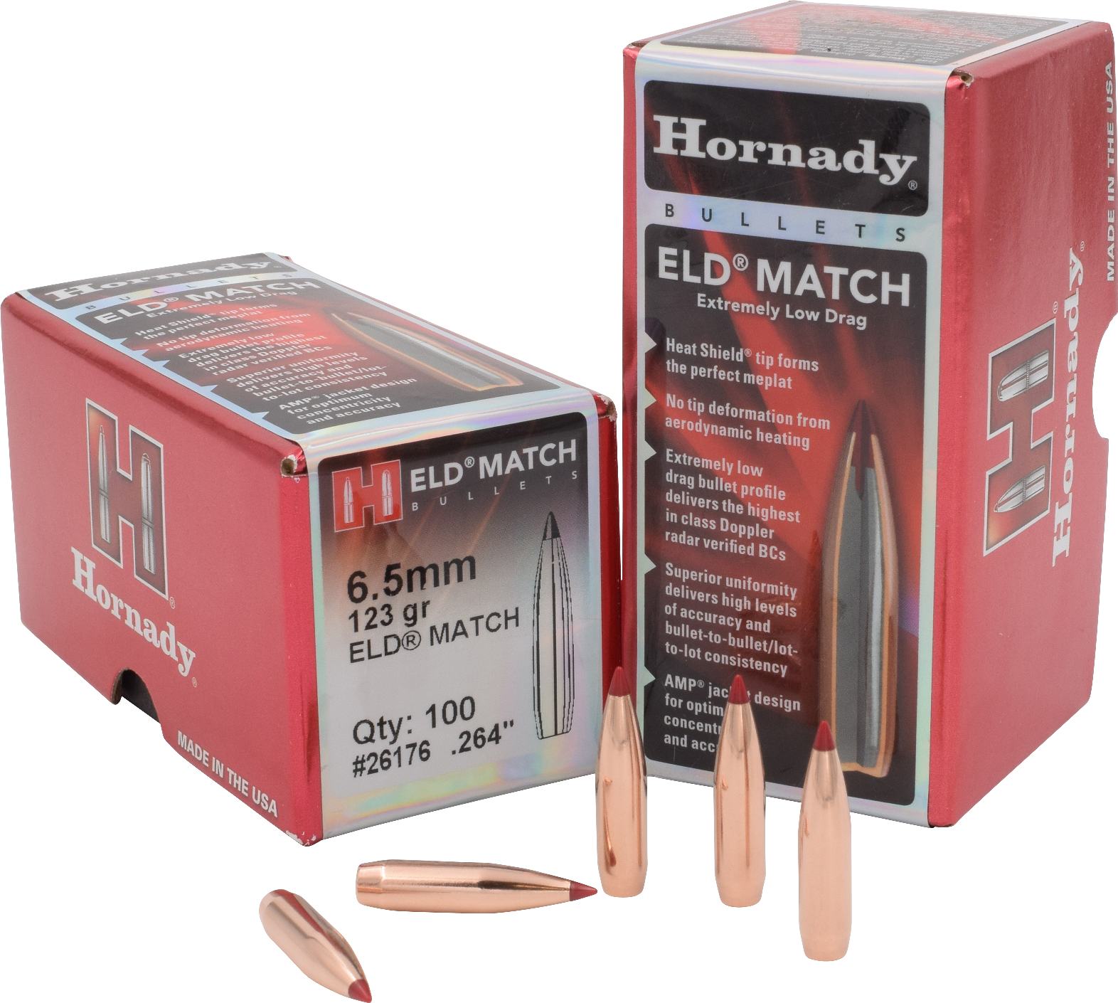 Hornady 26176 ELD Match 6.5mm .264 123 gr Extremely Low Drag Match 100 Per Box/ 25 Case