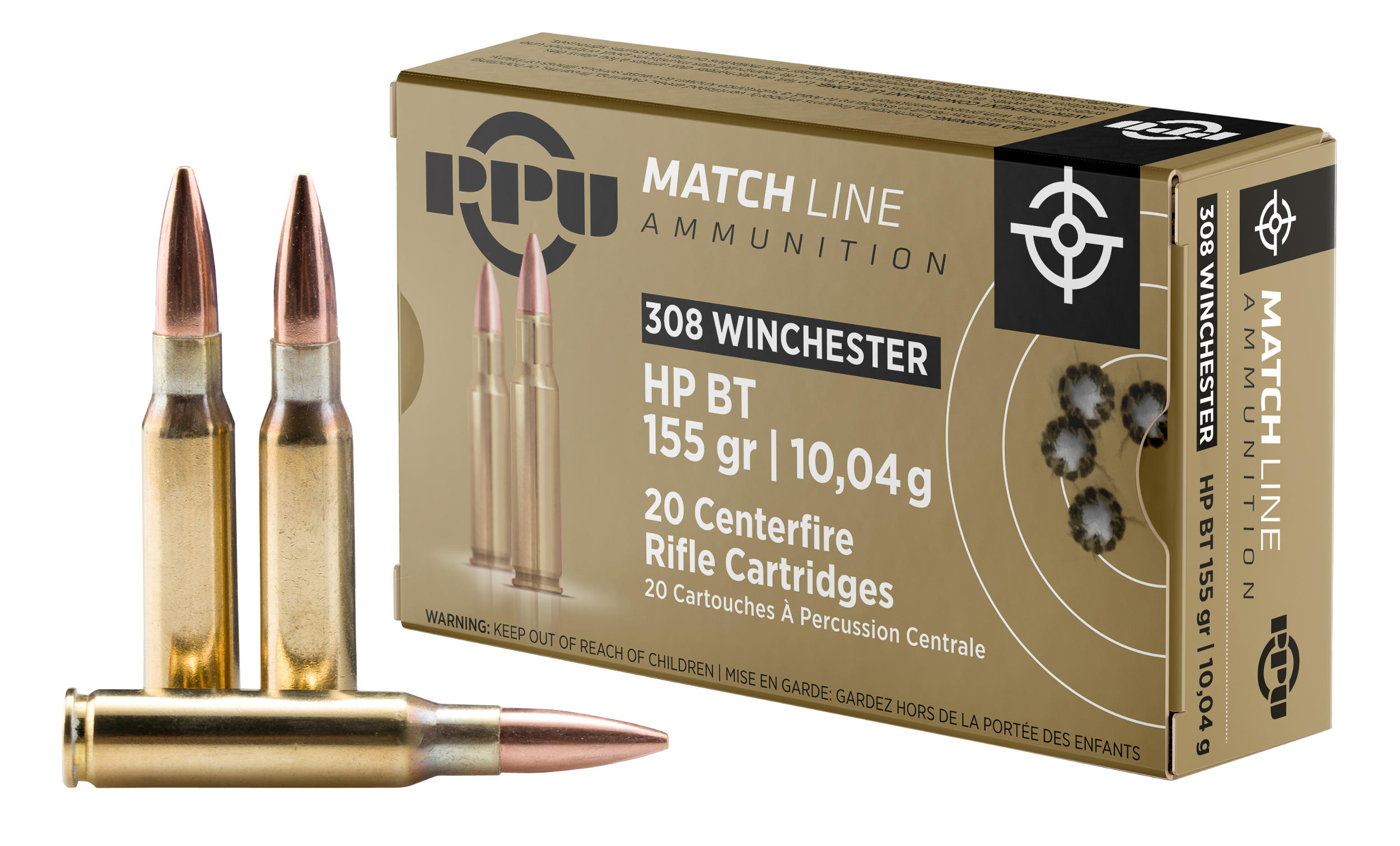PPU PPM3081 Match 308Win 155gr Hollow Point Boat Tail 20 Per Box/10 Case