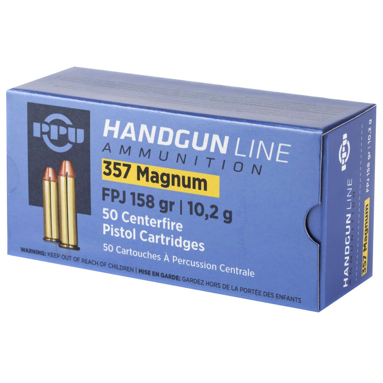 PPU 357 MAGNUM FPJ 158GR 50RD BOX 10 BOXES PER CASE
