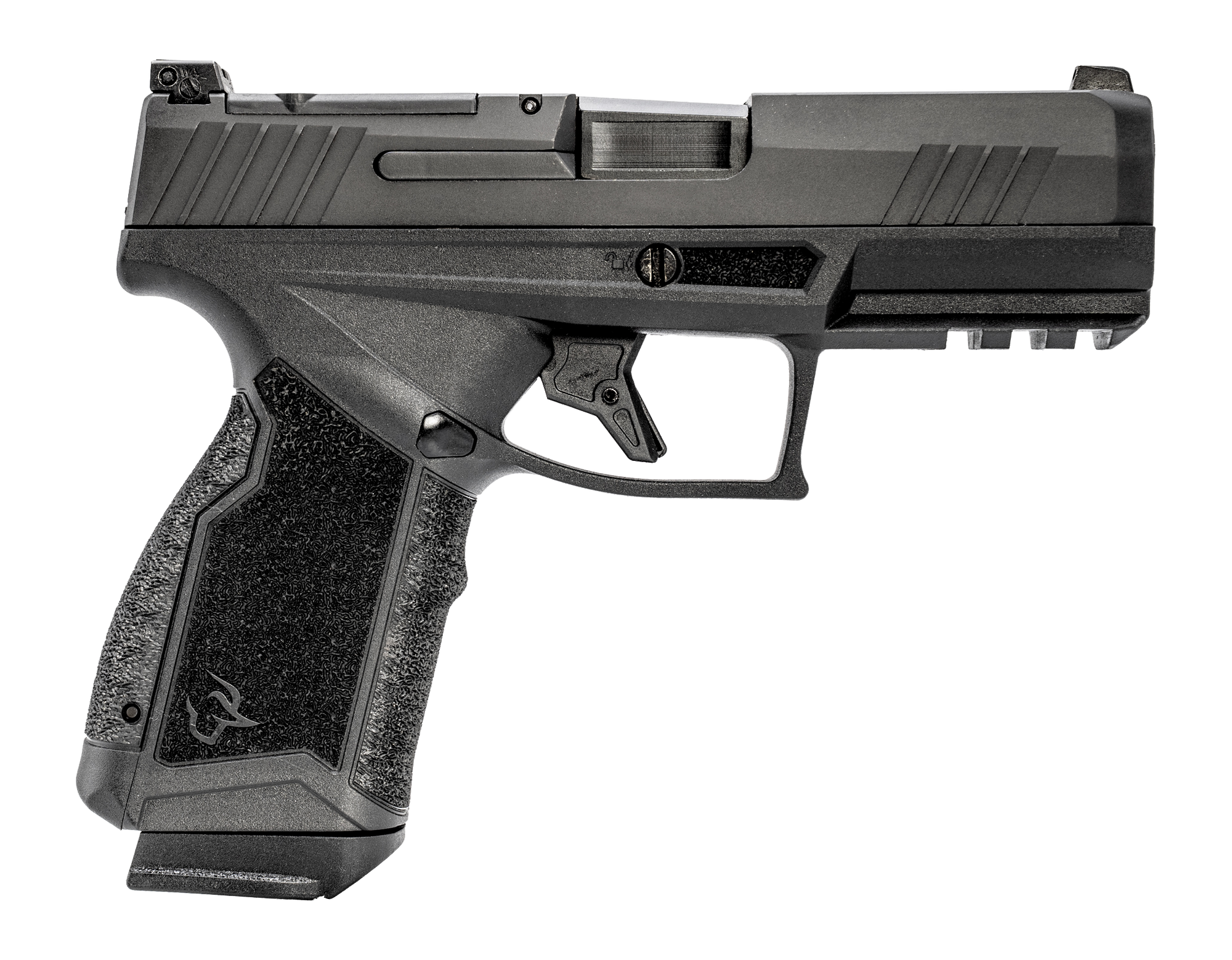 Taurus 1-GX4C38031 GX4 T.O.R.O. Carry Frame 380 ACP 15+1 3.70" Black DLC Barrel, Black Gas Nitride Stainless Steel Optic Ready/Serrated Slide, Black Stainless Steel Frame w/Picatinny Rail, Interchange