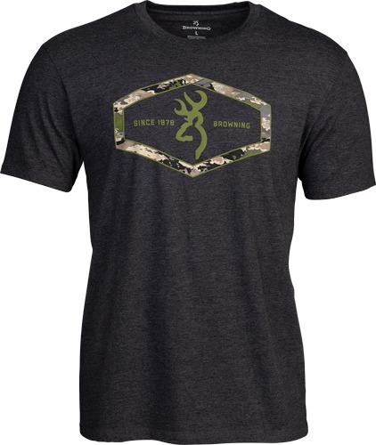 BROWNING SS T-SHIRT BROWNING HEXLOCK DARK GRAY LARGE