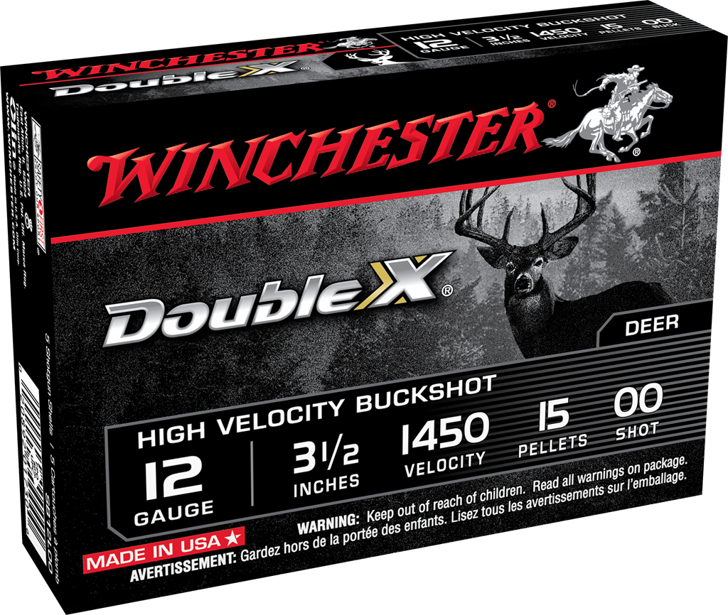 Winchester Ammo SB12L00 Double X High Velocity 12Gauge 3.50" 15Pellets 00Buck Shot 5 Per Box/50 Case
