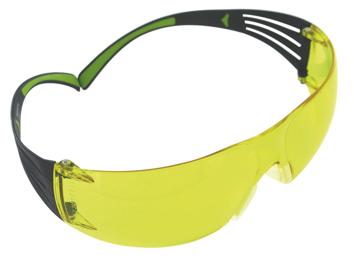 Peltor SF400PA8 Sport SecureFit 400 Adult Wraparound Amber Lens Polycarbonate Black Frame