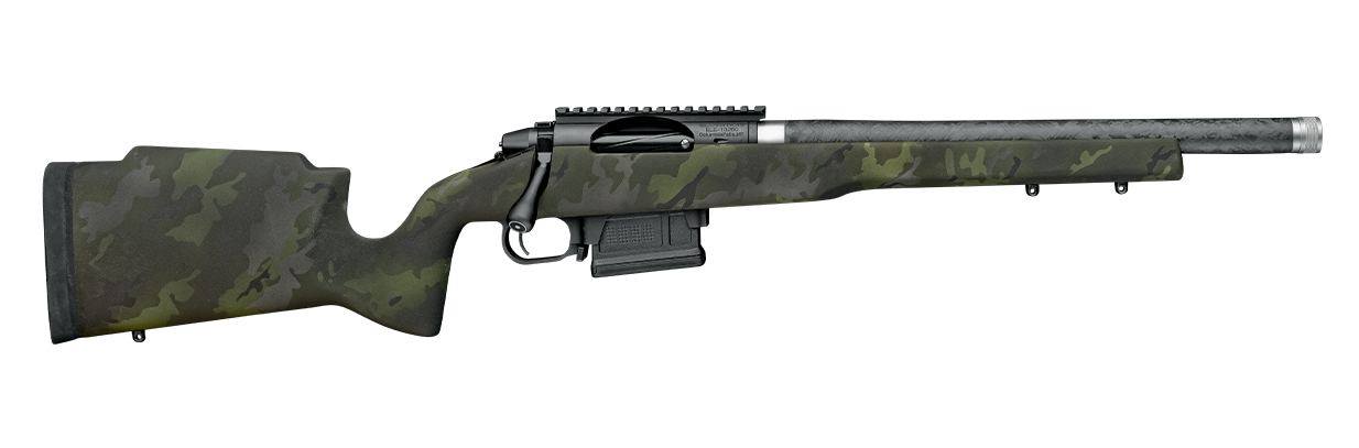 Proof Research 151082 Elevation MTR 2.0 223 Rem 4+1 16.50" Carbon Fiber Match Grade Threaded Barrel, Black Receiver w/Picatinny Rail, Midnight Camo Proof Fixed Carbon Fiber Stock, Right Hand